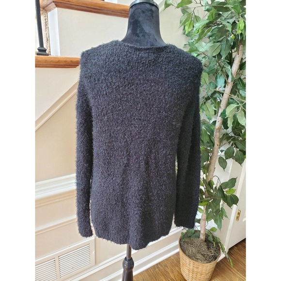 SO Women's Black Polyester V-Neck Long Sleeve Pullover Knit Sweater Size Large - Picture 7 of 11